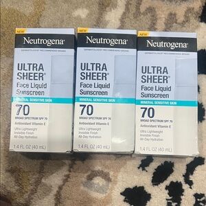 Neutrogena Ultra Sheer Face Liquid Sunscreen SPF 70 Trio Pack